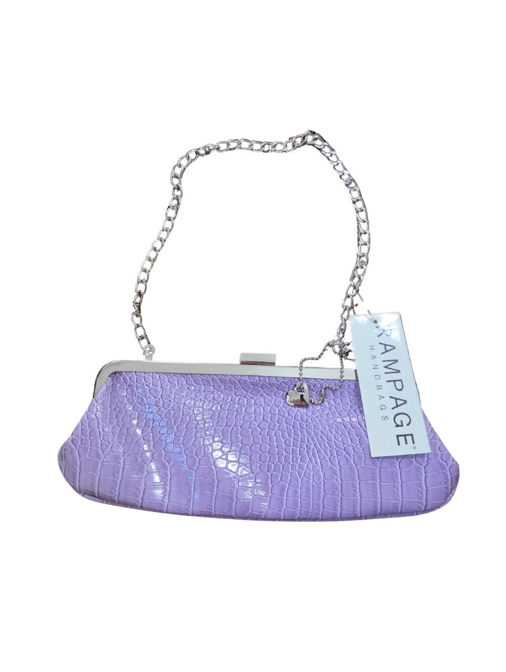 Vintage Y2K Rampage Croc Purse Purple Lilac Chain Clutch Shoulder Bag Homecoming